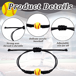 60 Stück Baseball-Armbänder aus geflochtenen Acrylperlen&nbsp;BJEW-WA0001-05