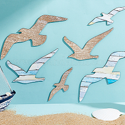 2 пакетик 2-х цветных деревянных настенных украшений в виде птиц&nbsp;AJEW-GA0008-94