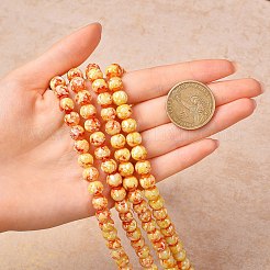 Fili di perline di vetro verniciati a spruzzo opaco&nbsp;GLAA-SZ0001-51F