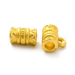 ラックメッキ合金チューブベイル  ループベイル  コラムペンダントベイル  マットゴールドカラー  8x8x5mm  穴：1.8mm  内径：2.5mm&nbsp;FIND-I034-17MG