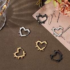 6 шт. 3-х цветные серьги-кольца из нержавеющей стали EJEW-BBC0001-88