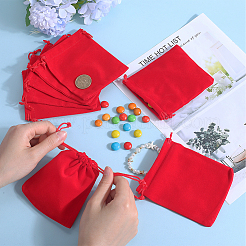 Прямоугольные бархатные мешочки на шнурке&nbsp;TP-BBC0001-06C