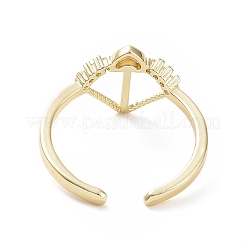 Открытое кольцо-манжета со стрелой купидона из прозрачного циркония RJEW-H127-39G