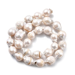 Нити натуральных бусин с ядровым жемчугом PEAR-B004-15B-02B