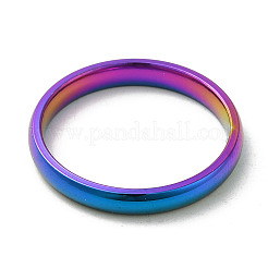 イオンプレーティング（IP）304ステンレススチールフラットプレーンバンドリング  虹色  サイズ8  内径：18mm  3mm&nbsp;STAS-I160-D-18mm-M
