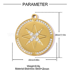 Подвески из нержавеющей стали 304 с микропаве из кубического циркония&nbsp;STAS-OY008-73G
