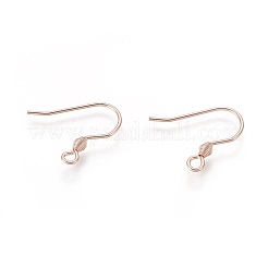 304ステンレススチールピアスフック  耳ワイヤー  水平ループ付き  ローズゴールド  17x18x2.4mm  穴：1.8mm  ピン：0.7mm&nbsp;X-STAS-H436-04RG