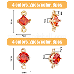 16 шт. 8 стиля прозрачных стеклянных соединительных подвесок&nbsp;GLAA-HY0001-14