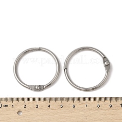 変色しない304ステンレススチール製ルーズリーフブックバインダーヒンジリング  丸いリング  ステンレス鋼色  38.5x5mm  内径：32.5mm&nbsp;STAS-S127-02P-03