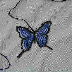 Schmetterlingsmuster Polyester Mesh Tüll Stoff&nbsp;DIY-WH0308-319B