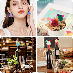 52 шт. двухцветная полиэстеровая кукольная шапочка ручной работы AJEW-CA0004-44