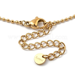 Ионное покрытие (ip) 304 нержавеющая сталь кубический цирконий каплевидные и плоские круглые шариковые цепочки нагрудник для женщин NJEW-F328-11G-02