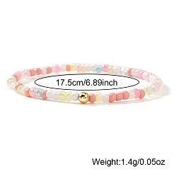 Богемные браслеты из стеклянных жемчужин и латунных бусин&nbsp;ZZ9832-2