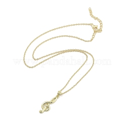 Ожерелья с подвесками из латуни с прозрачным кубическим цирконием NJEW-B101-03G-04