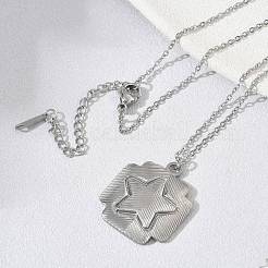 Colliers en acier inoxydable 304 avec pendentif croix et étoile&nbsp;SA-CBA5A8D-04P