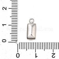 304ステンレススチールラインストーンペンダント  長方形チャーム  ブルージルコン  12x5x3mm  穴：1.6mm&nbsp;STAS-Z125-12J-P