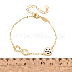 Спортивные браслеты с латунными микрокристаллами кубических цирконий в форме бесконечности&nbsp;BJEW-D386-01E-G