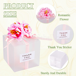 Прозрачные подарочные коробки для упаковки конфет из ПВХ с лентой и искусственным цветком CON-TAC0001-20A