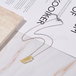 Ожерелье с подвеской из натуральных кварцевых кристаллов с цепочками из нержавеющей стали 304&nbsp;NJEW-JN03844