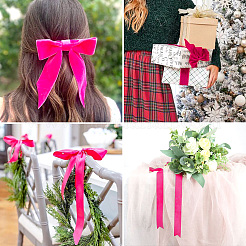 25 ярд односторонней бархатной ленты&nbsp;SRIB-TAC0003-01D