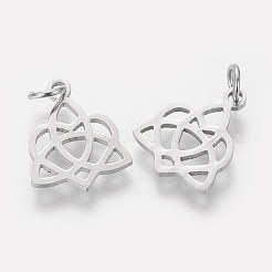 変色しにくい304ステンレススチールペンダント  ステンレス鋼色  15x12x1mm  穴：3mm&nbsp;LS-STAS-Q201-T458S