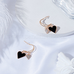 1 пара сережек-гвоздиков из сплава со стразами&nbsp;EJEW-LP0003-74C