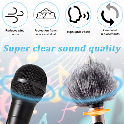 Чехлы для микрофонов из полиэфирной шерсти&nbsp;DIY-WH20007-277B-03