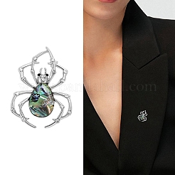 Broche créative en forme d'araignée en coquille d'ormeau&nbsp;PW-WGB0402-01