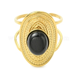 Offene Manschettenringe aus natürlichem Karneol/schwarzem Achat/Tigerauge/Lapislazuli/Moosachat&nbsp;RJEW-JR01079-01