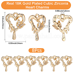 8pcs pendentifs en laiton micro pavé de zircone cubique&nbsp;KK-BBC0025-39
