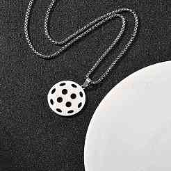 201 нержавеющая сталь пиклбол подвеска коробка цепи ожерелья для женщин мужчин&nbsp;LS-NJEW-H050-01A-P