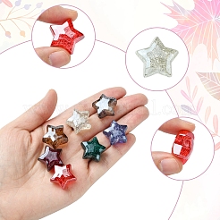 21шт 7 цвета прозрачные акриловые бусины&nbsp;OACR-FS0001-95