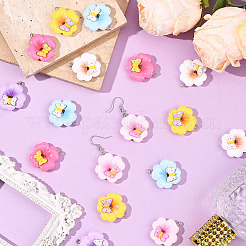 24 шт. 6 цвета непрозрачные подвески из смолы&nbsp;RESI-SC0006-47