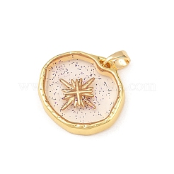 Pendentifs en laiton en résine époxy transparente&nbsp;KK-B163-01G-03