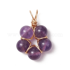 Подвески из натурального розового кварца/аметиста/сердолика/зеленого авантюрина/кварца с круглыми бусинами&nbsp;PALLOY-JF03468