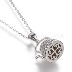 Colliers en laiton avec pendentif avec zircone cubique de micro pave&nbsp;NJEW-I230-11