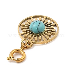 Натуральные зеленые бирюзовые плоские круглые подвески в стиле бохо украшения STAS-K260-02G