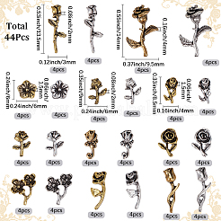 88 stücke 22 stile blume legierung cabochons&nbsp;FIND-SP0004-78A