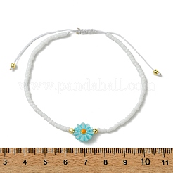 Braccialetti regolabili con conchiglie d'acqua dolce naturali e perline di vetro&nbsp;BJEW-JB13766