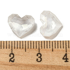 ガラスラインストーンカボション  ポイントバック＆バックメッキ  多面カット  ハート  クリスタル  8.5x10x4mm&nbsp;RGLA-G021-05C-001DE