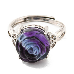 Регулируемые кольца из натурального флюорита RJEW-Z004-03P