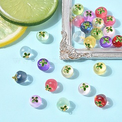 24 шт. 12-х цветные прозрачные стеклянные подвески в форме яблока DGLA-YW0001-46