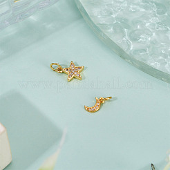 2 Stück 2 Stile Messing Micro Pave Zirkonia Charms&nbsp;KK-TADJ0001-02