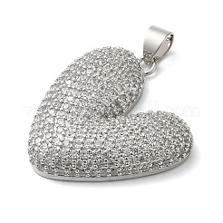 Латунные микропаве прозрачные подвески с фианитом&nbsp;KK-B094-04P