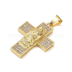 Pendentifs en laiton zircon cubique transparent&nbsp;CU-CBAC53C-01G