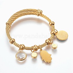 Bracelets à breloques réglables en acier inoxydable 304&nbsp;BJEW-F326-03