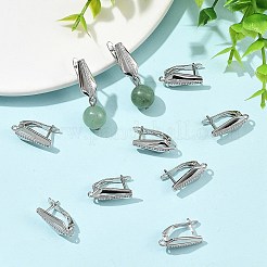 Componenti per orecchini a cerchio in ottone Shegrace con micro pavé di zirconi cubici&nbsp;XGRQ79334-950P