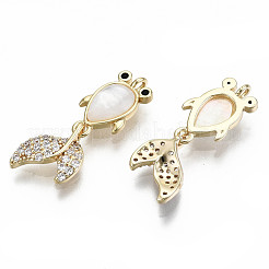 Латунные микропаве прозрачные подвески с фианитом KK-S356-197G-NF