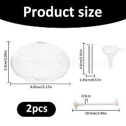 Bougeoirs en verre transparent avec mèche&nbsp;DIY-WH0308-996A