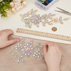 1 пара заплаток из полиэстера и стеклянного кружева&nbsp;DIY-FG0008-25